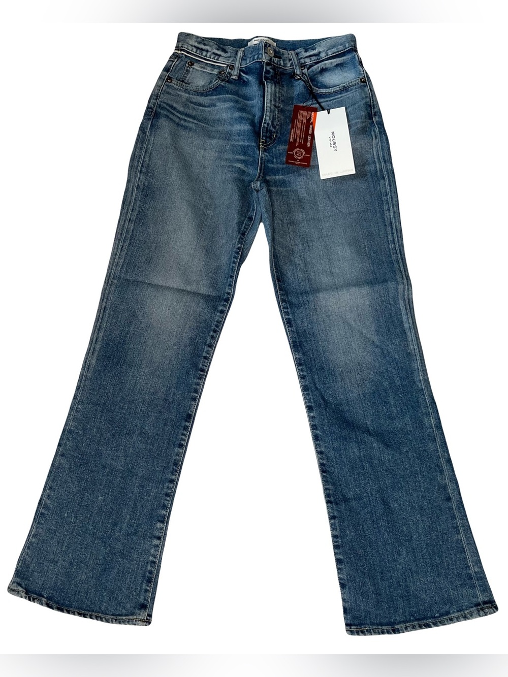 Moussy Vintage Medium Wash High Rise Flare Jeans Bootcut Y2K 70s Western Denim